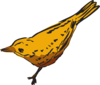 Curious Yellow Bird Clip Art